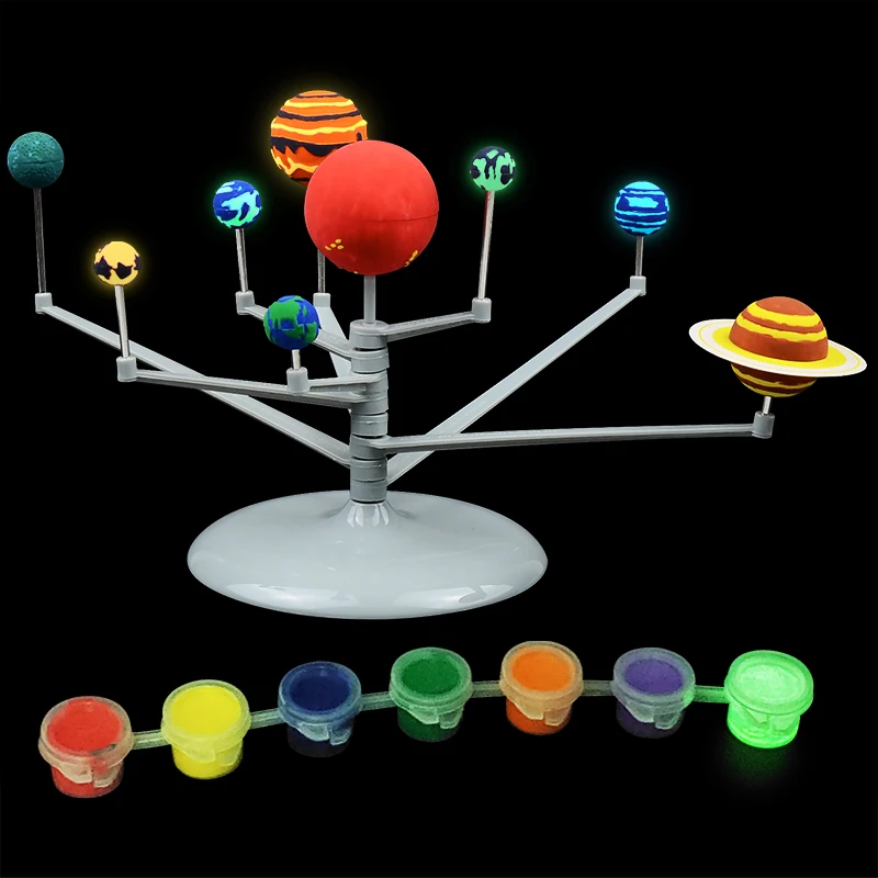 Solar System Model DIY Child Science Learning Solar System Planet Celestial Orbiter Sun Series Teaching Assembly Educational Toy