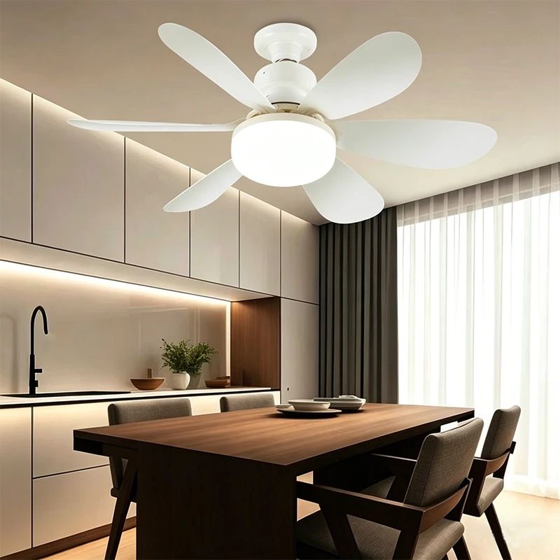 LED E27 Ceiling Fan Lights With Remote Three Gear Adjustable Ceiling Fan For Living Room Bedroom Hotel Restaurant Indoor Store