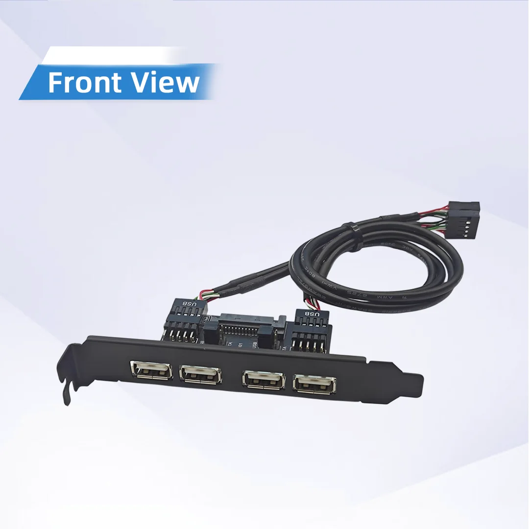 USB2.0 Desktop Chassis 9PIN Extension Cable Motherboard Rear Baffle Line Front Panel USB Adapter Cable With Power Cable