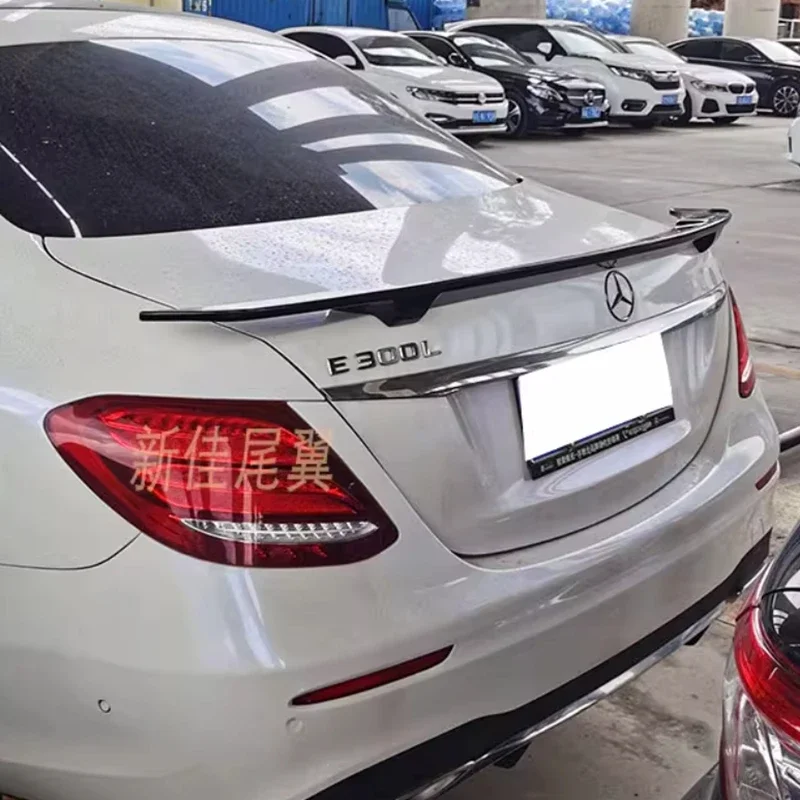 For Benz C-class W213 Spoiler 2015-2020 C180 200 260 300 C63 Real Carbon Fiber/ ABS Glossy Black Car Rear Trunk - view 4