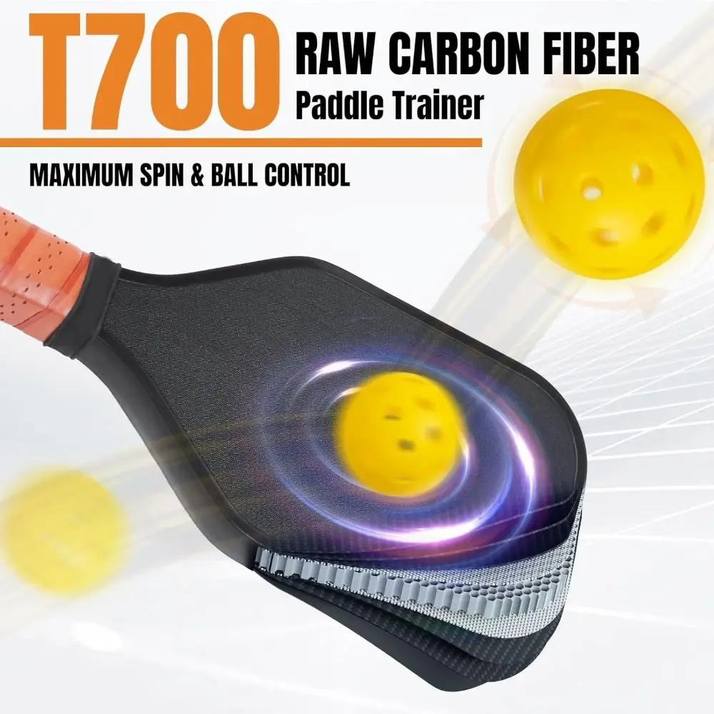 

Carbon Fiber Pickleball Training Paddle Long Handle Wear Resistant Pickleball Core Sweet Spot Frosted Surface USAPA Approved