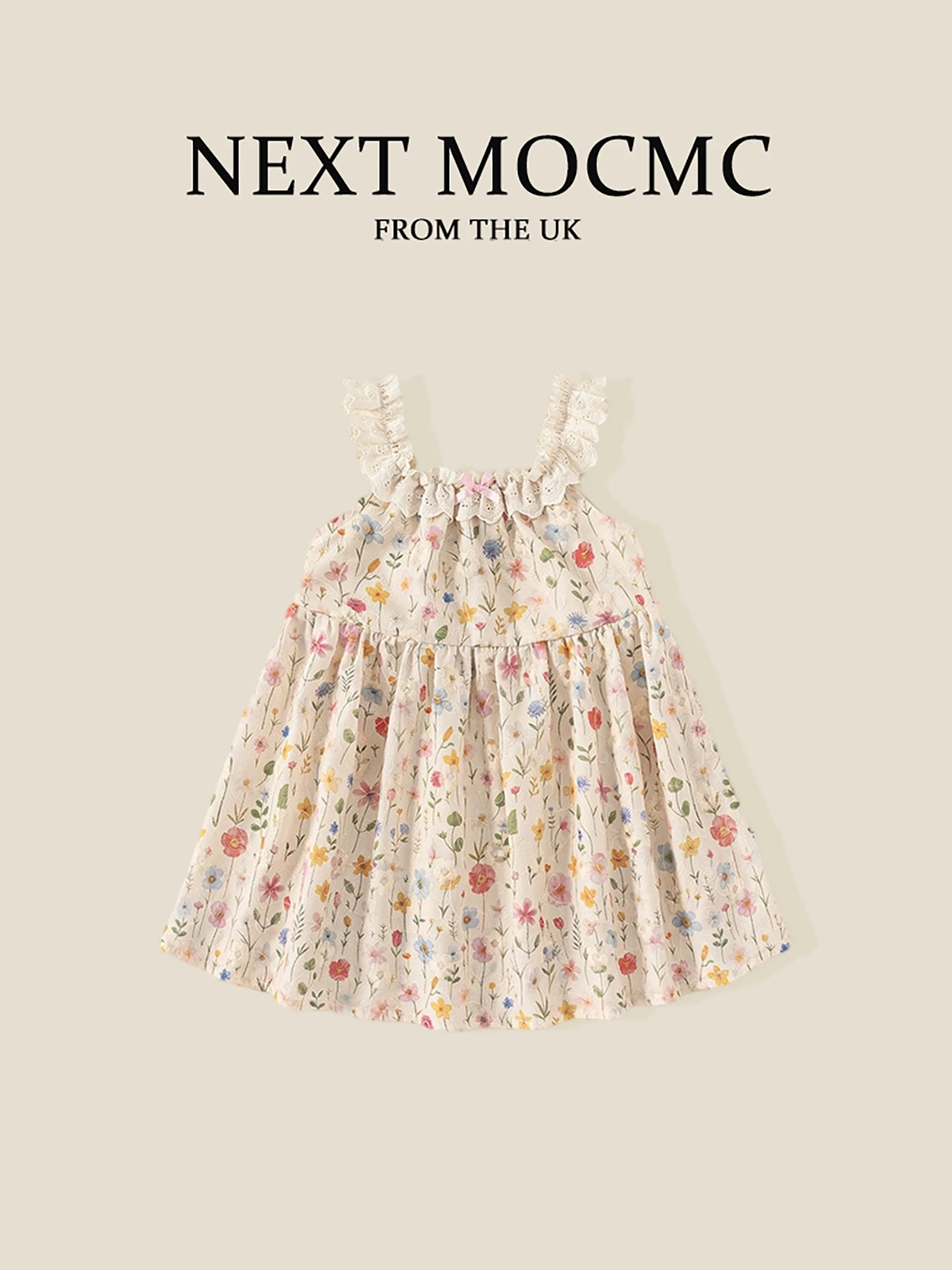 robe-de-princesse-a-imprime-floral-d'ete-pour-filles-robe-a-bretelles-sans-manches-avec-bordure-en-dentelle-style-doux-vetements-pour-enfants-mocmc