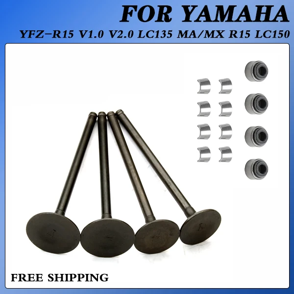 Para Yamaha YFZ-R15 V1.0 V2.0 LC135 MA/MX R15 LC150 Kit de válvula de escape de motor de motocicleta válvula de admisión válvula de placa de bloqueo de sello de aceite
