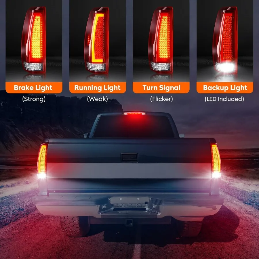 الضوء الخلفي + مصباح الفرامل الثالث لسيارة تشيفي أفالانش 2007 2008 2009 2010 2011 2012، الضوء الخلفي LED الثالث عالي التركيب As