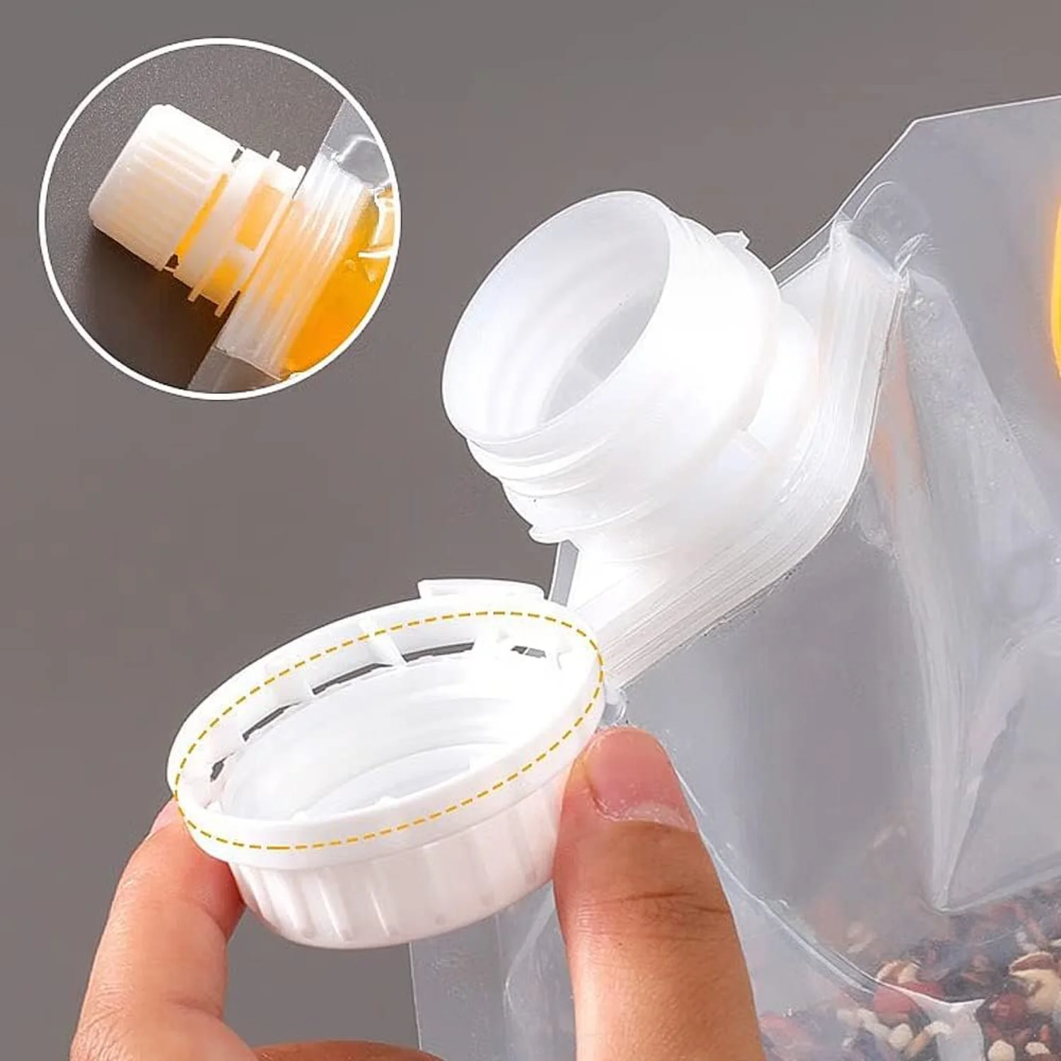 5L  Proof  Bags 5Pcs Reusable Plastic Bags Emergency Water  Large Capacity Clear Cereal Dry Food Containers Stand  Grain Sealed