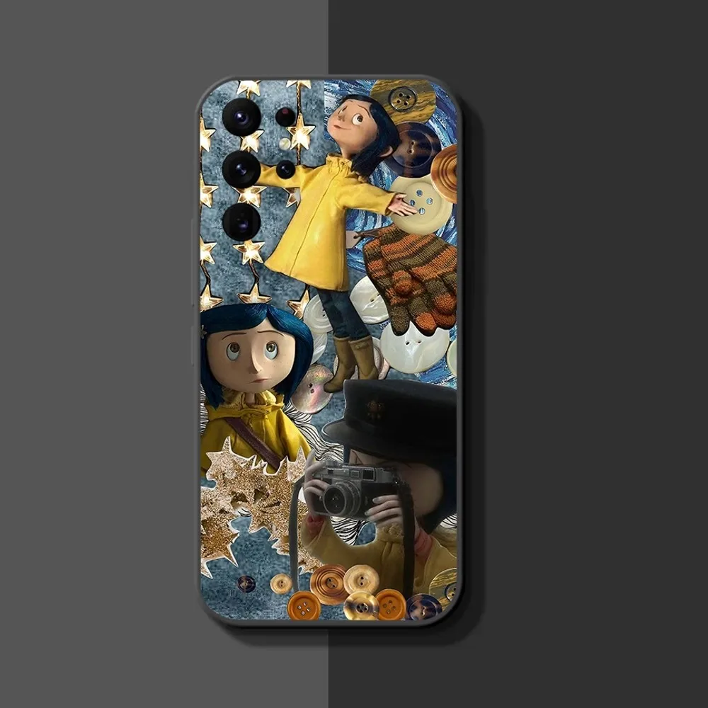 C-Coraline And The Magic Door Phone Case For Samsung Galaxy A52 A12 A51 S21 Edge S22ULTRA S23 S20LITE Plus Ultra Black Cover