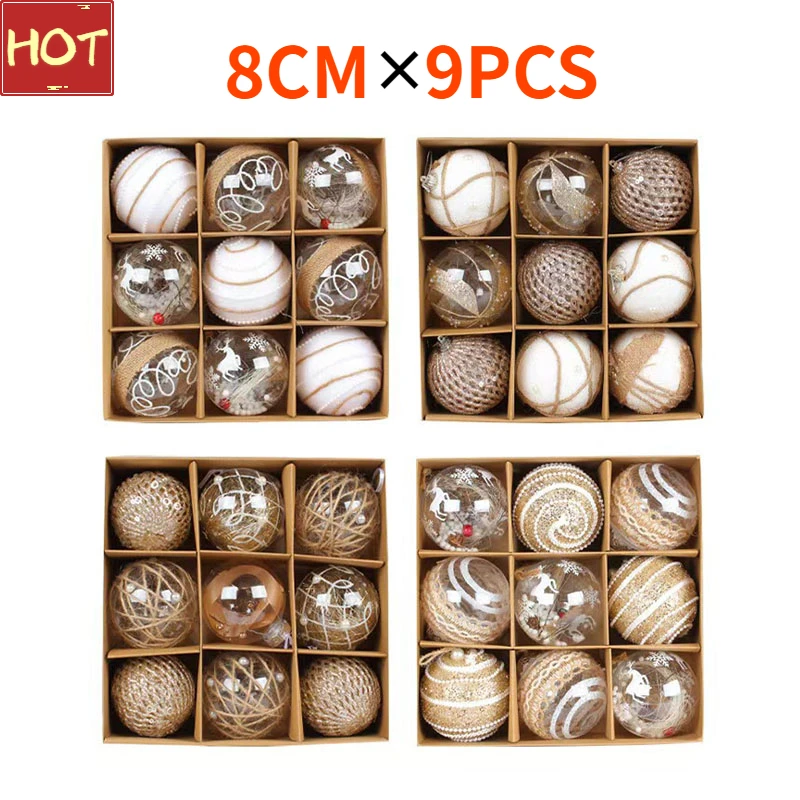 8CM Christmas Balls Ornaments for  Christmas Tree Shatterproof Christmas Tree Decorations Hanging Ball for Holiday Wedding Party