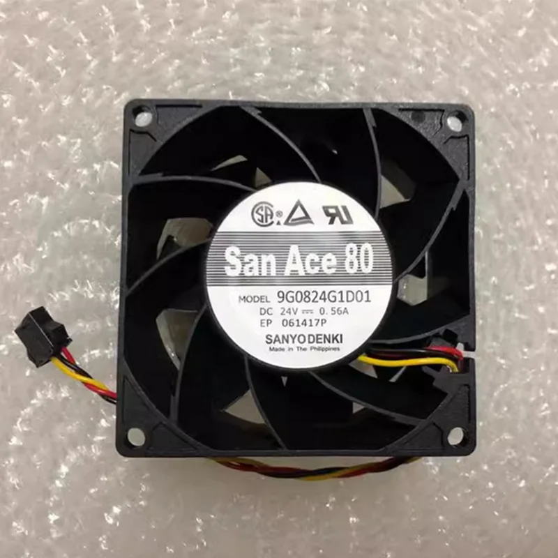 

9G0824G1D01 24V 0.56A 80 * 80 * 38MM 3-wire axial flow fan 3pin 6months Warranty