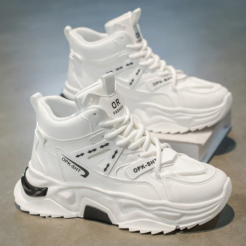 ارتفاع أعلى تنفس المضادة للانزلاق رجل الأحذية 2025 الخريف Hot البيع أحذية رياضية رجالية موضة مريحة جديدة الذكور تشغيل أحذية رياضية