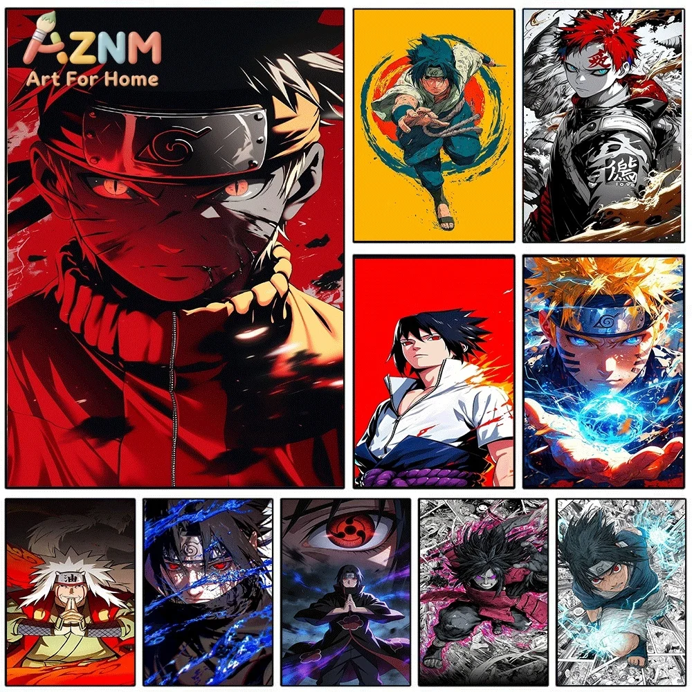 Naruto Anime Naruto Uzumaki Red Tone Canvas Wall Art Print Poster Unframed Canvas Painting Home Living Room Bedroom Decor Gift