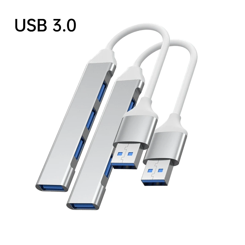 4-in-1 USB Hub Pack – 2 Mini Hubs with USB-A & USB-C, Multiple Ports Adapter for PC, Laptop, Windows – Fast Data & Charging