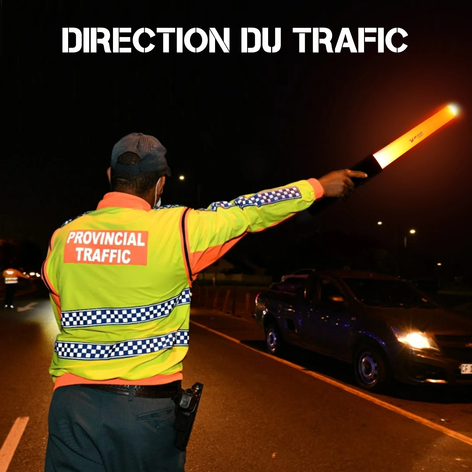 UF-303 11 بوصة عصا المرور مصباح ليد جيب مع الحافظة 250 لومينز 3 طرق مصباح إشارة السلامة لمواقف السيارات في المطار #5