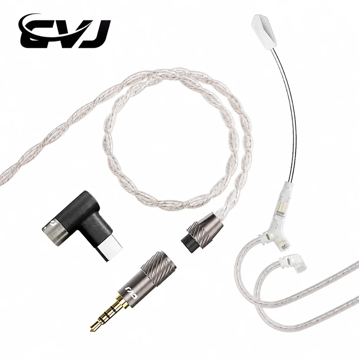 CVJ HATO Gaming Earphones Cable Detachable Boom Mic 1.5m/2m 3.5mm/Type-C Plug 360° Omnidirectional Mic Metal Splitter Design