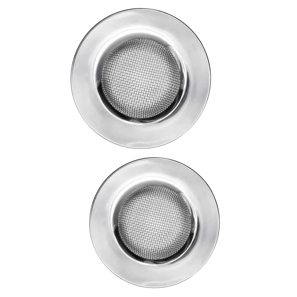 

2pcs Stainless Steel Kitchen Sink Strainer Drain Filter Clog Resistant Hair Food Catcher Floor Drain Sewer Use Fit All Sizes
