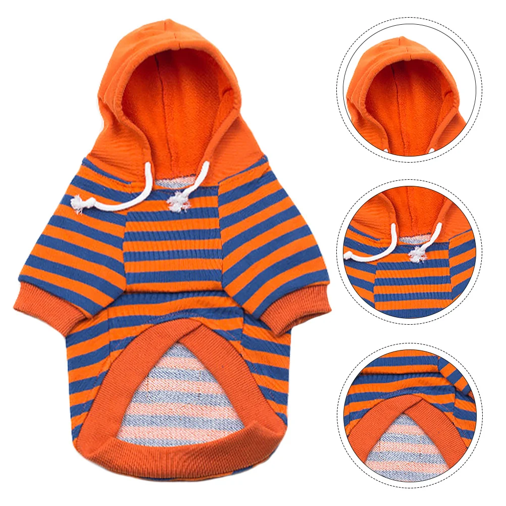 

Pet Hoodie For Small Dogs Striped Dog Outfit Warm Clothing For Festivals Parties Valentine Wedding Cotton Jumpsuit Apparel