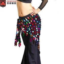 Belly Dance Costume Triangle Hip Scarf Sequin Fringe Tassels Belt Hand Crochet Belly Dance Hip Scarf Colour 11