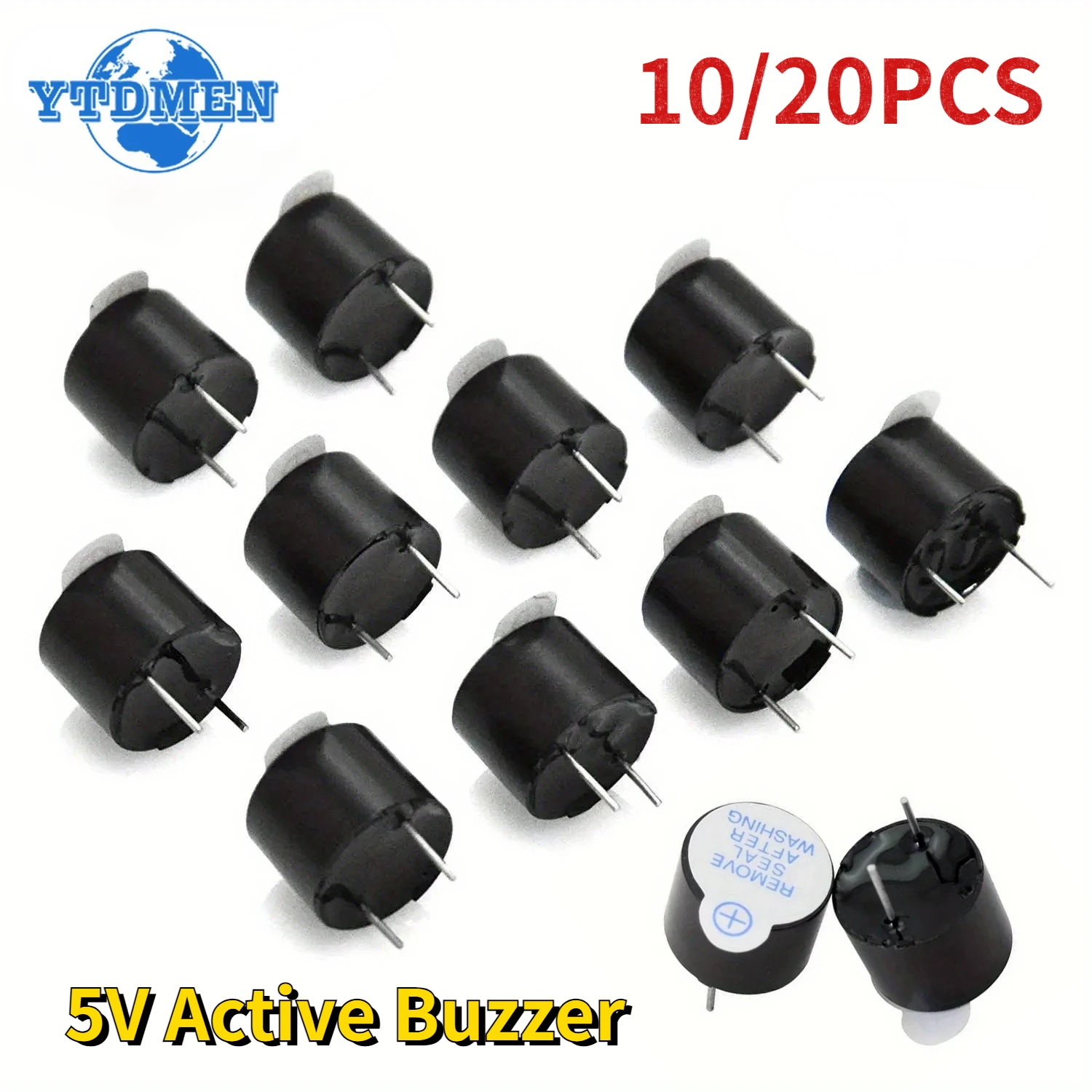 10/20pcs Active Buzzer 5V Magnetic Long Continous Beep Tone Alarm Ringer 12x9.5mm Mini Active Piezo Buzzers Kit for Arduino