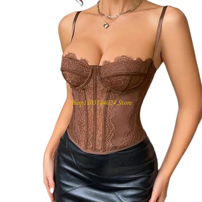 N5ke Độ đàn hồi cao Giảm giá cho phụ nữ Top hơn Top Lace Corset Top