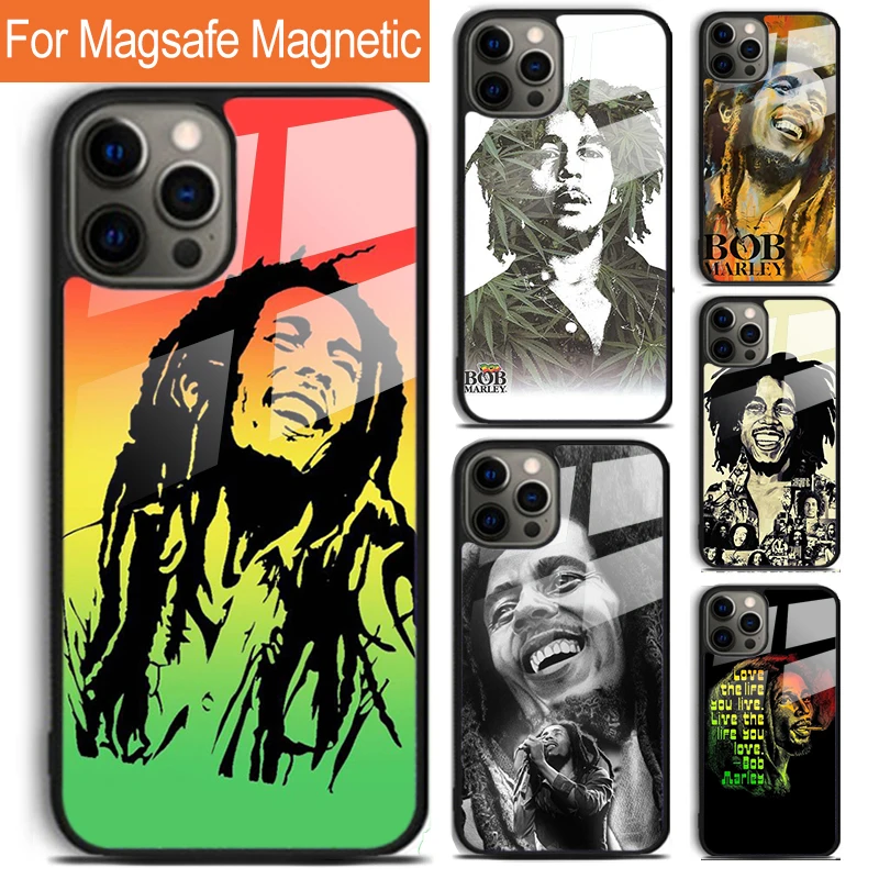 Bob Marley Rasta Lion Phone Case For iPhone 16 15 14 13 12 11 Pro Max Plus Magsafe Magnetic Wireless Charging Cover