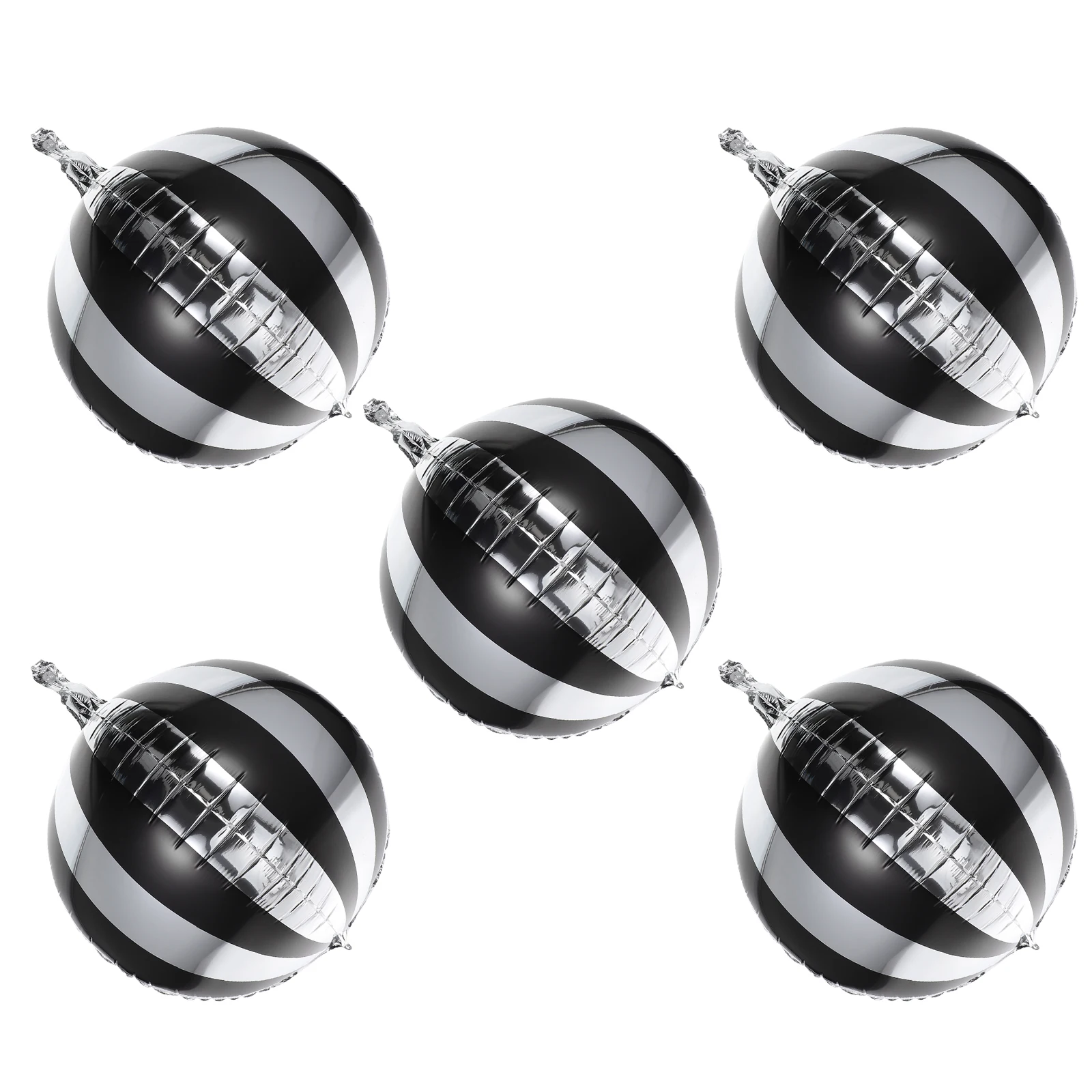 

5 Pcs Balloons Striped Foil Balloons Metallic Aluminum Film Decorative Striped Foil Party Sphere Balloon Accessories