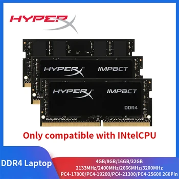 Hyperx memoria RAM แล็ปท็อป DDR4 16GB 8GB 4GB 3200MHz 2666 2400หน่วยความจำ2133โน้ตบุ๊ค260Pin Sodimm เข้ากันได้กับ Intel CPU เท่านั้น