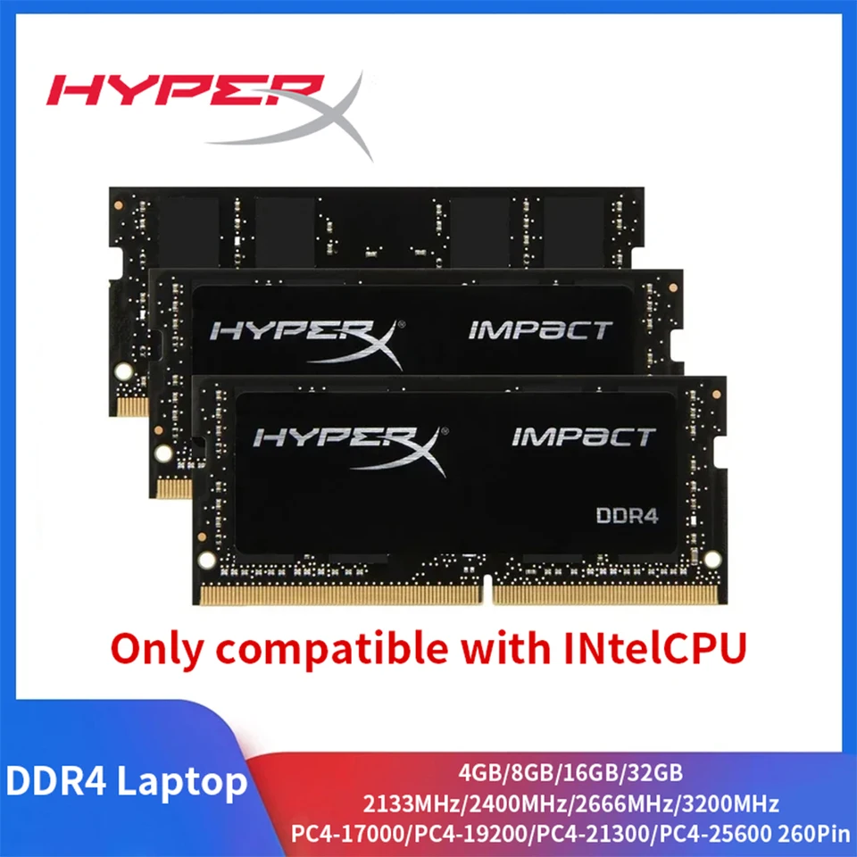 HyperX Memoria Laptop RAM DDR4 16GB 8GB 4GB 3200MHz 2666 2400 2133