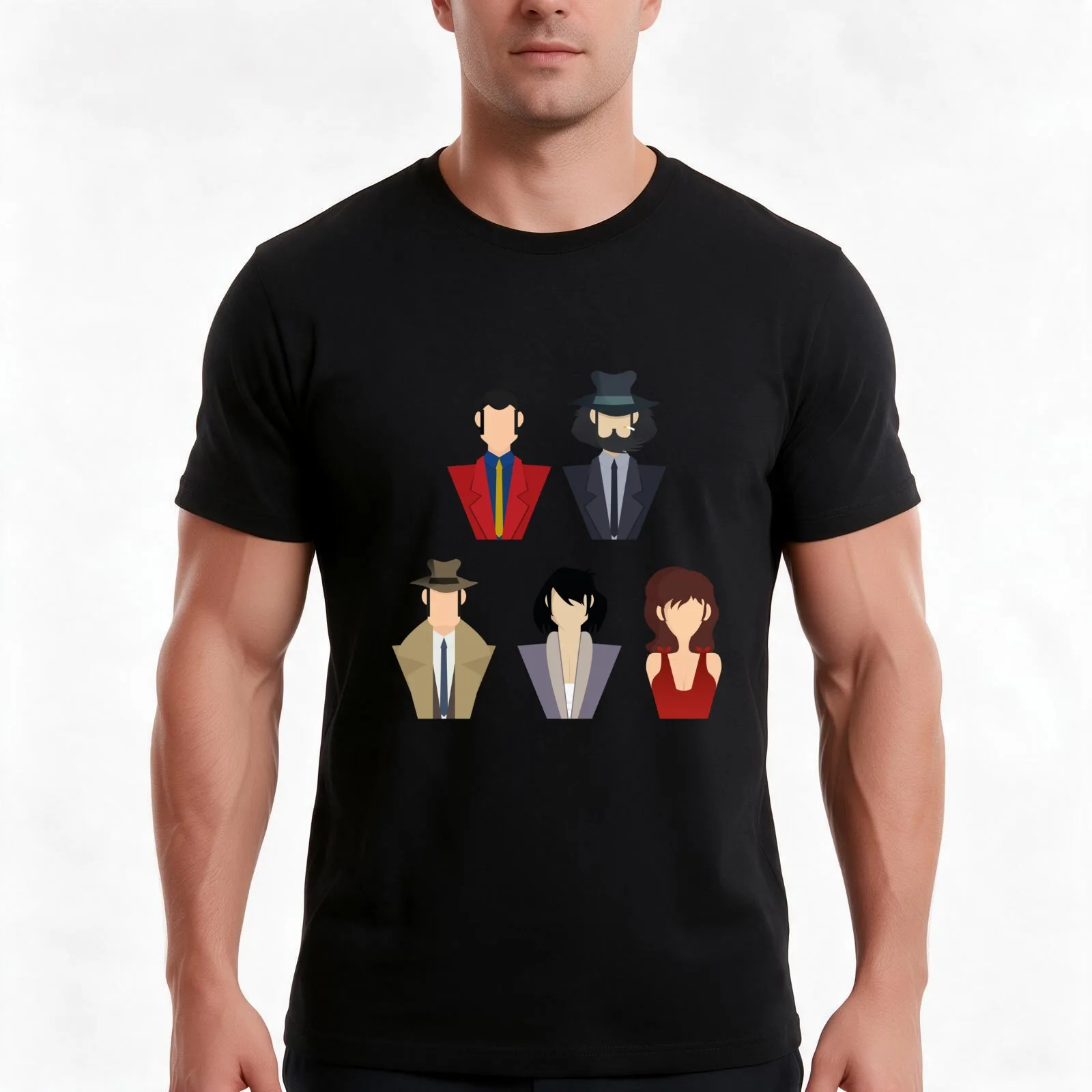 Lupin the 3rd T-Shirt, Summer Casual Cotton Tee, Oversized Streetwear Tops, Vintage Graphic Print, Loose Fit Short Sleeve