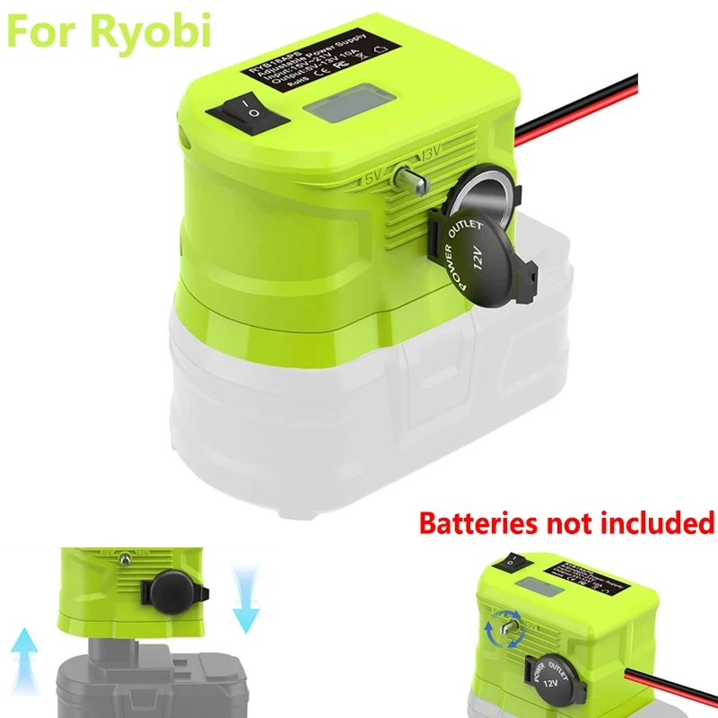 For Ryobi 18V Li-ion Battery 18V to12V Step Down Converter Power Wheel Adapter Voltage Reducer Transformer for Car Appliances