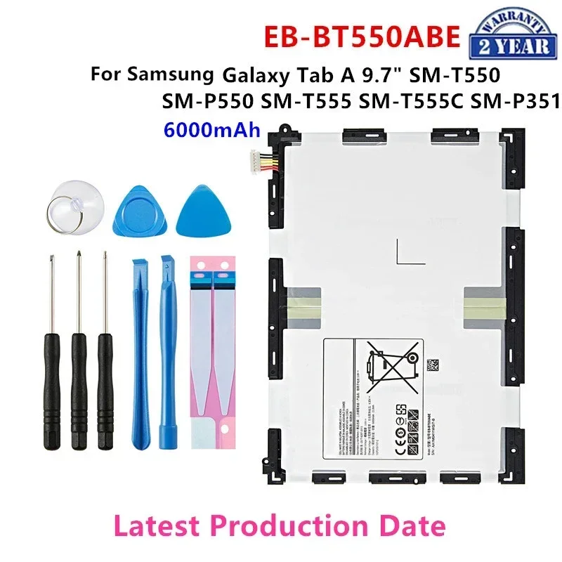 

Brand New Tablet EB-BT550ABE 6000mAh Battery For Samsung Galaxy Tab A 9.7" SM-T550 SM-P550 SM-T555 SM-T555C SM-P351 +Tools