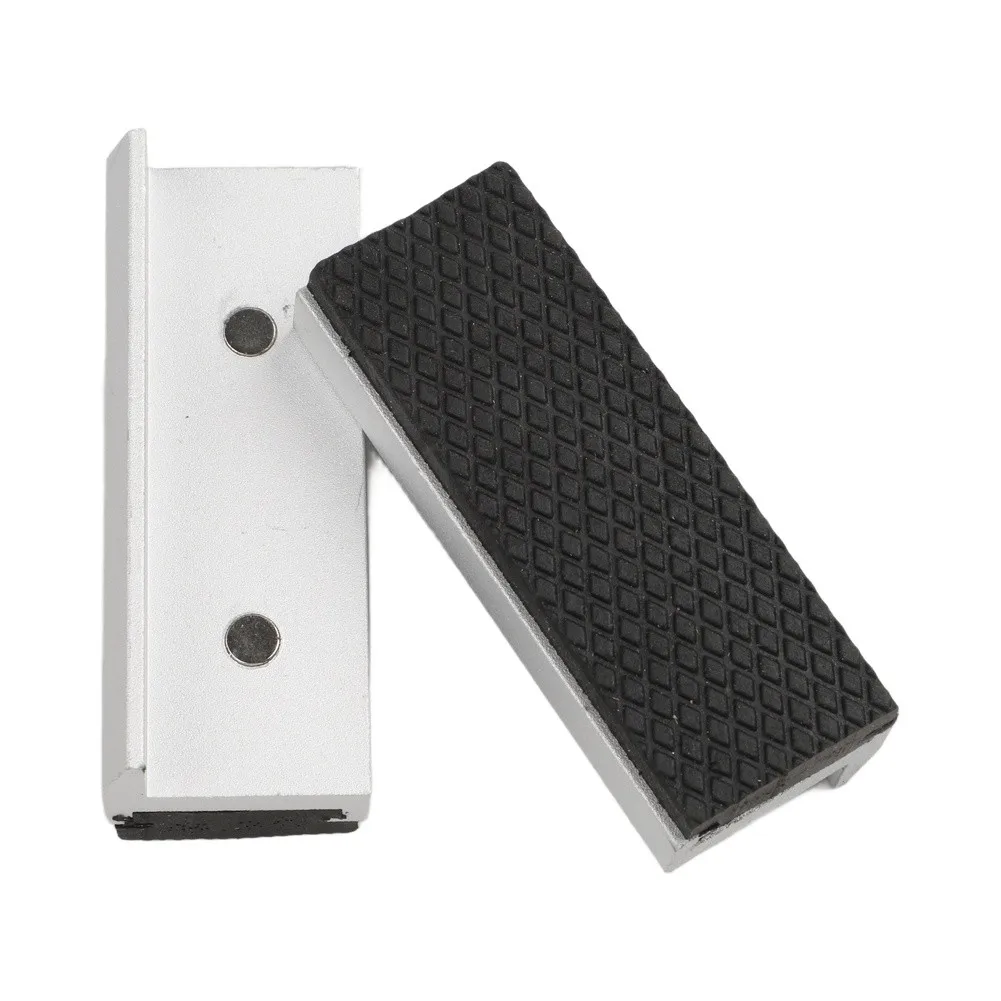 Pair of Magnetic Soft Pad Jaw Rubber for Metal Vise Tools 2pcs with Aluminum Alloy and Slip Grip Design Pair of