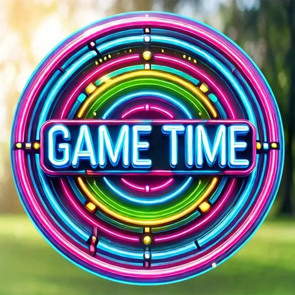 Vintage Game Time 8 Inch Metal Sign Wall Art Retro Pub Decor Man Cave Gift