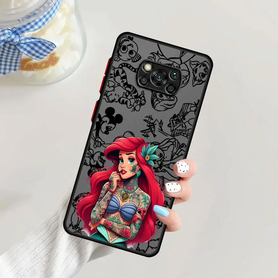 Custodia per telefono Tattoo Ariel Princess per Xiaomi Poco X5 X3 X4 Pro X4NFC X3 NFC Cover morbida