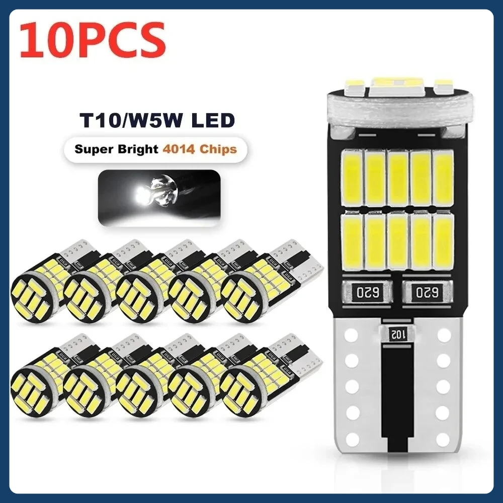 

10Pcs W5W Led T10 168 194 Signal Lamp Canbus 4014 26SMD For Car Interior Map Dome Parking Position Lights