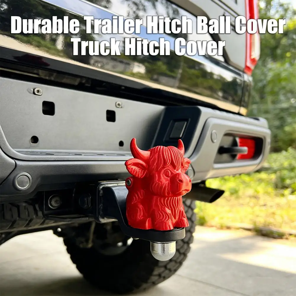Trailer Hitch Cover Highland Cow Design Scratch Resistant Plastic Ball Cap Small Trailer Hitch Cover Funny Truck Accessory