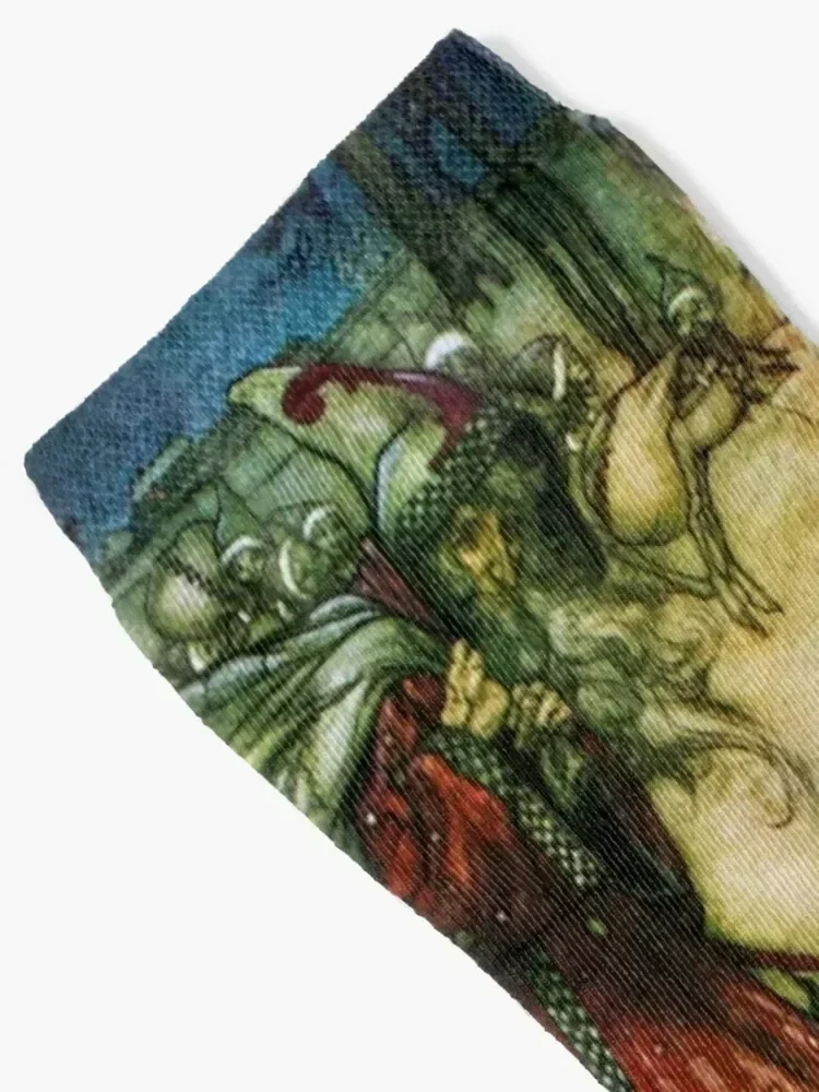 Saint Nicholas - Arthur Rackham Socks sheer summer ankle Socks Woman Men's