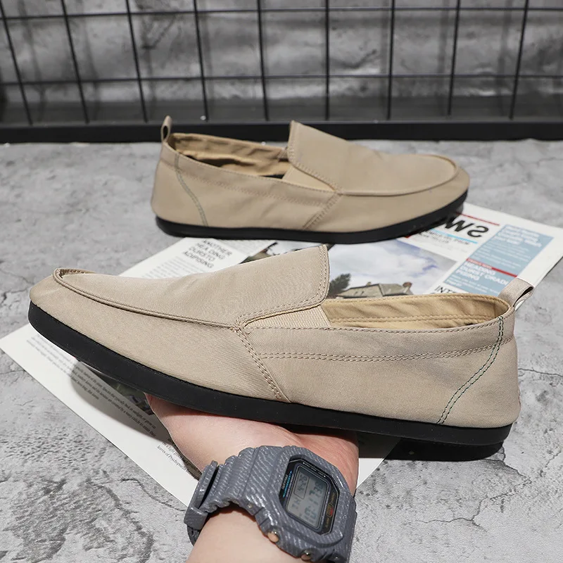 

New Men's Shoes Canvas Shoes Mens Slip-on Lazy Shoes Summer Autumn Breathable Casual Sneakers Old Beijing Cloth Shoes