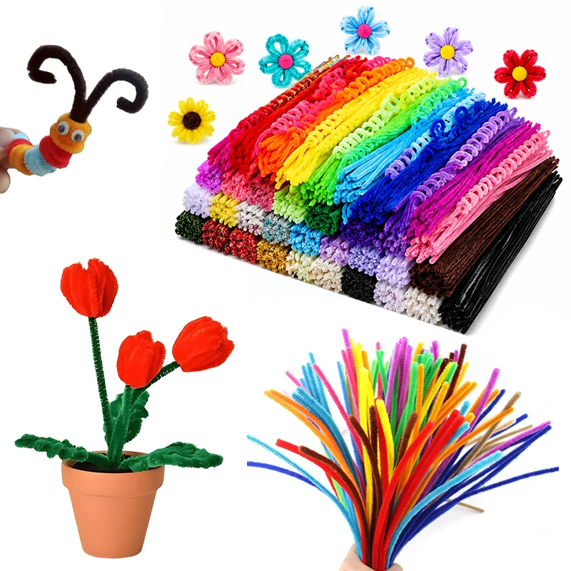 25-50PCS/Pack Random Color Chenille Stems Twisty Wire for DIY Decoration Floral Making Pipe Cleaners Handcraft Art Supplies ZYF