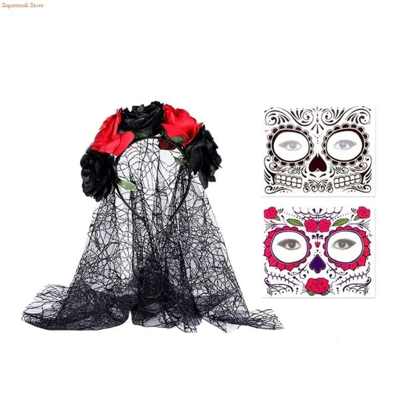 Q5WE Women's Day Of Deads Senorita Costumes Dias los Muerto Women's Costume Sugar Skull Costume Halloween Cosplay Costumes