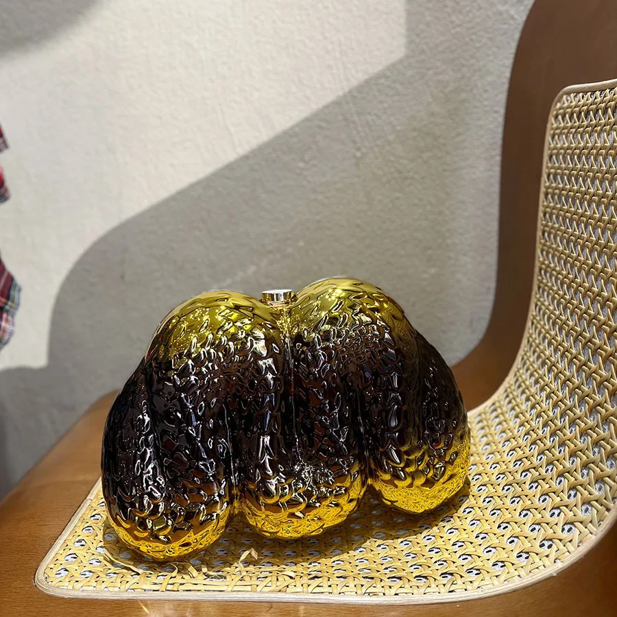 

Trend metal sense glossy meteorite gradual change acrylic bag gold-plated temperament hand messenger bag