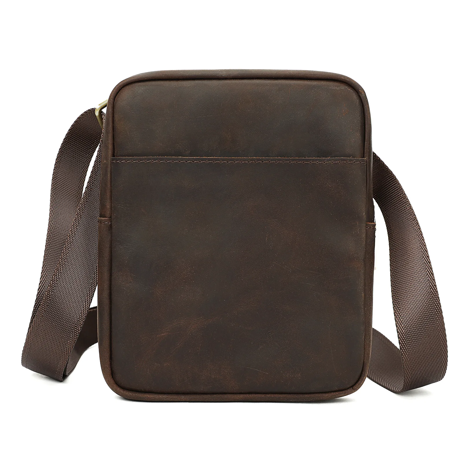 

New Crazy Horse Leather Men's Single Shoulder Crossbody Bag Handbag Men's Genuine Leather Large Capacity Handbag