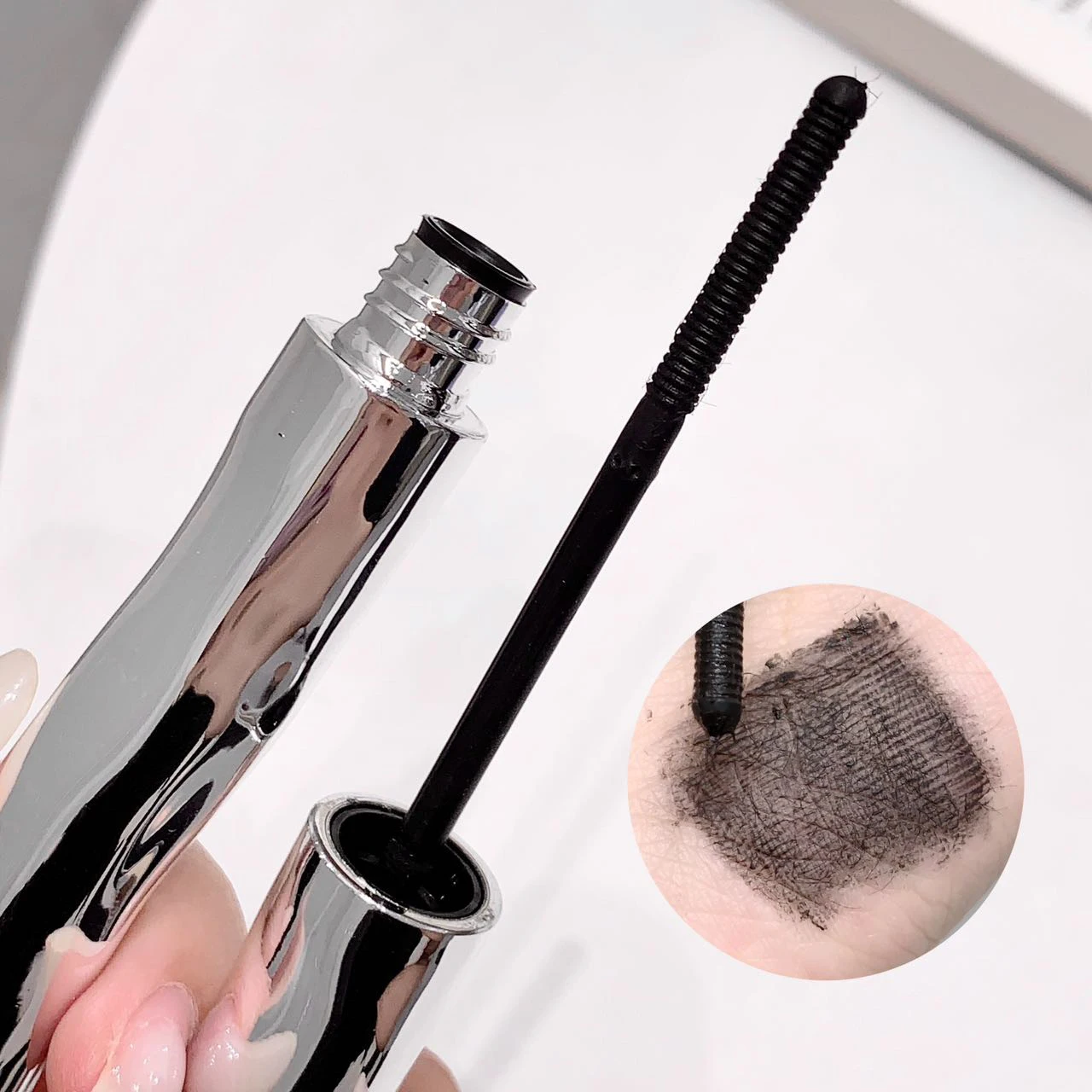 Kakashow Mascara – Cils volumisants, allongés et bouclés, sans grappes, imperméables, anti-taches, longue durée, tournesol