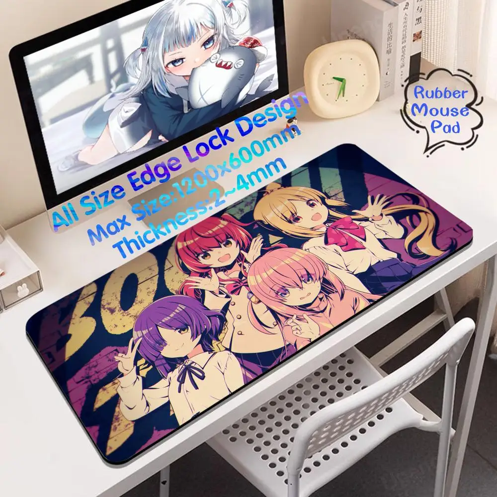 B_bocchi the R_rock Mouse Keyboard Mat Artisan Mousepads Pad Large Game Mouse Pad Mouse Mat Rubber Mouse Pad Card Playmat 4mm Su