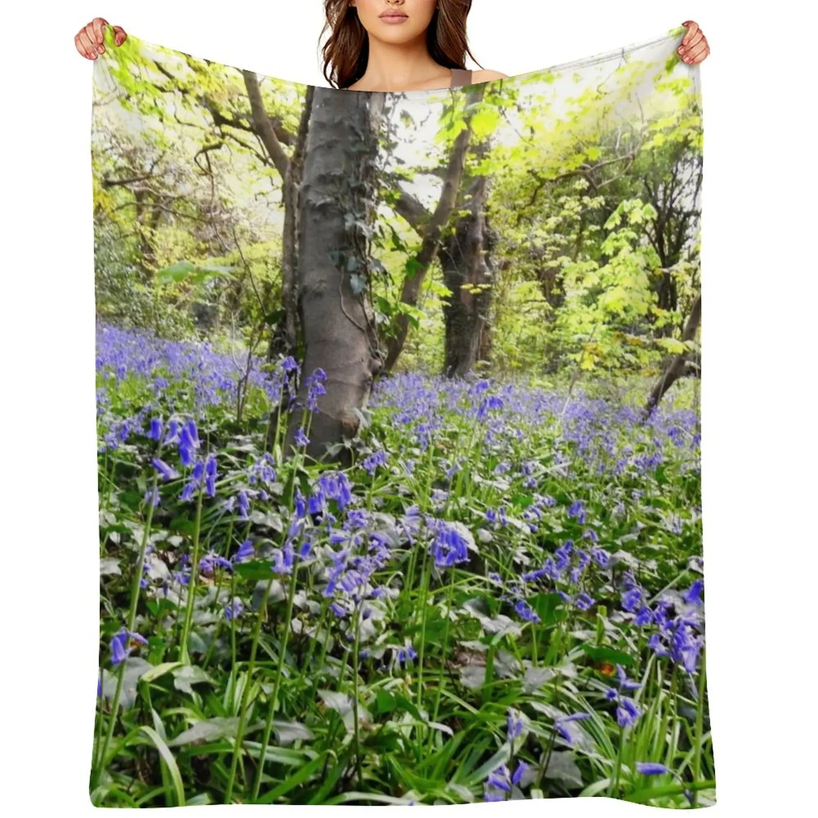 

Kemnal Bluebells Throw Blanket Vintage Custom Bed Fashionable Blankets