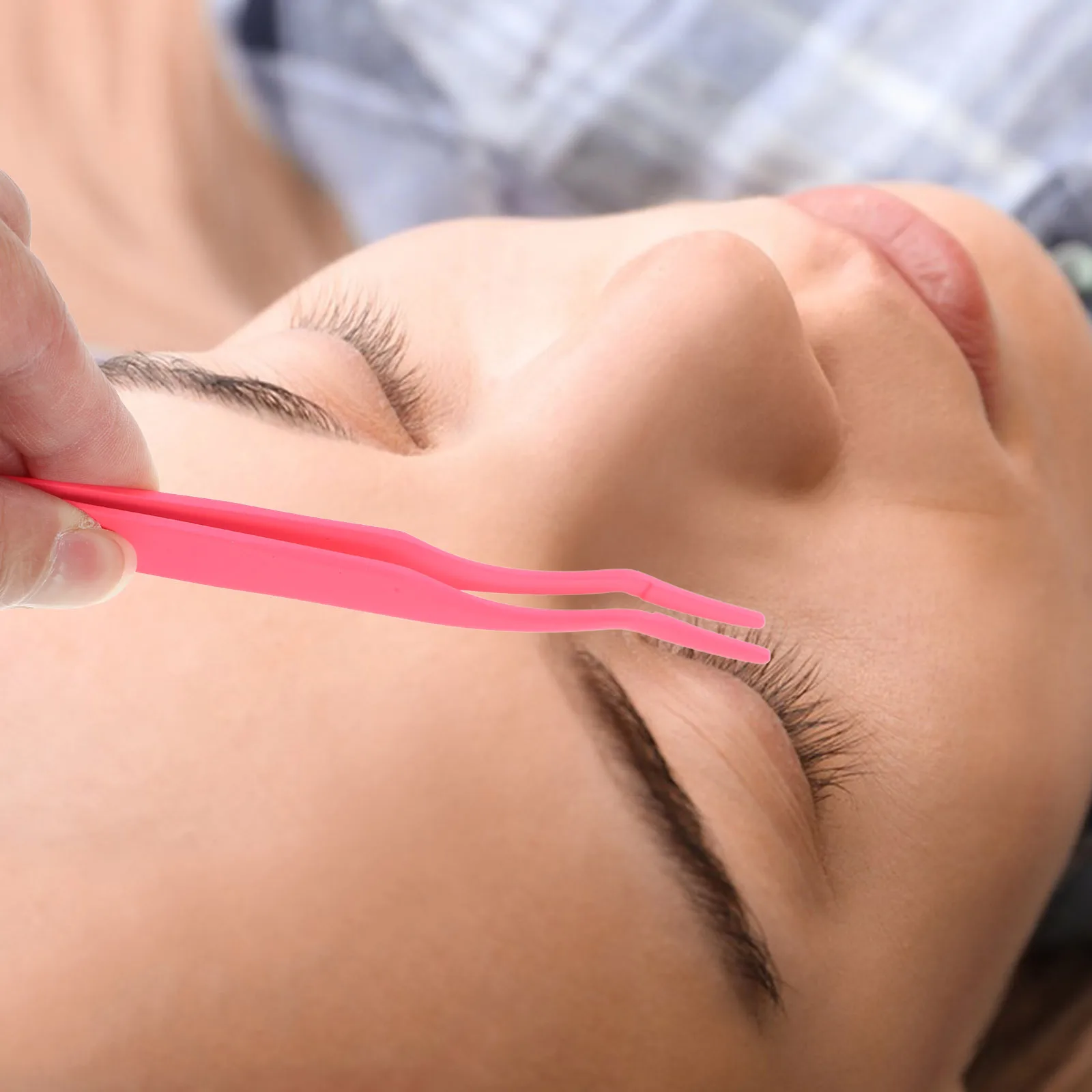

Fake Eyelashes Tweezers Stainless Steel Precision Tip for Isolating Lash Extensions Makeup Tool Pink Multifunctional Eyelash