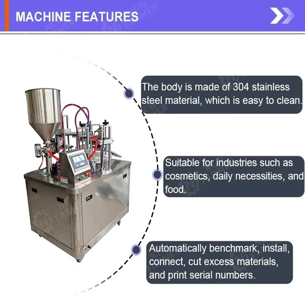 Commercial High Speed Soft Tube Filling and Sealing Machine Industrial Stainless Steel Sealing Equipment for Cosmetic