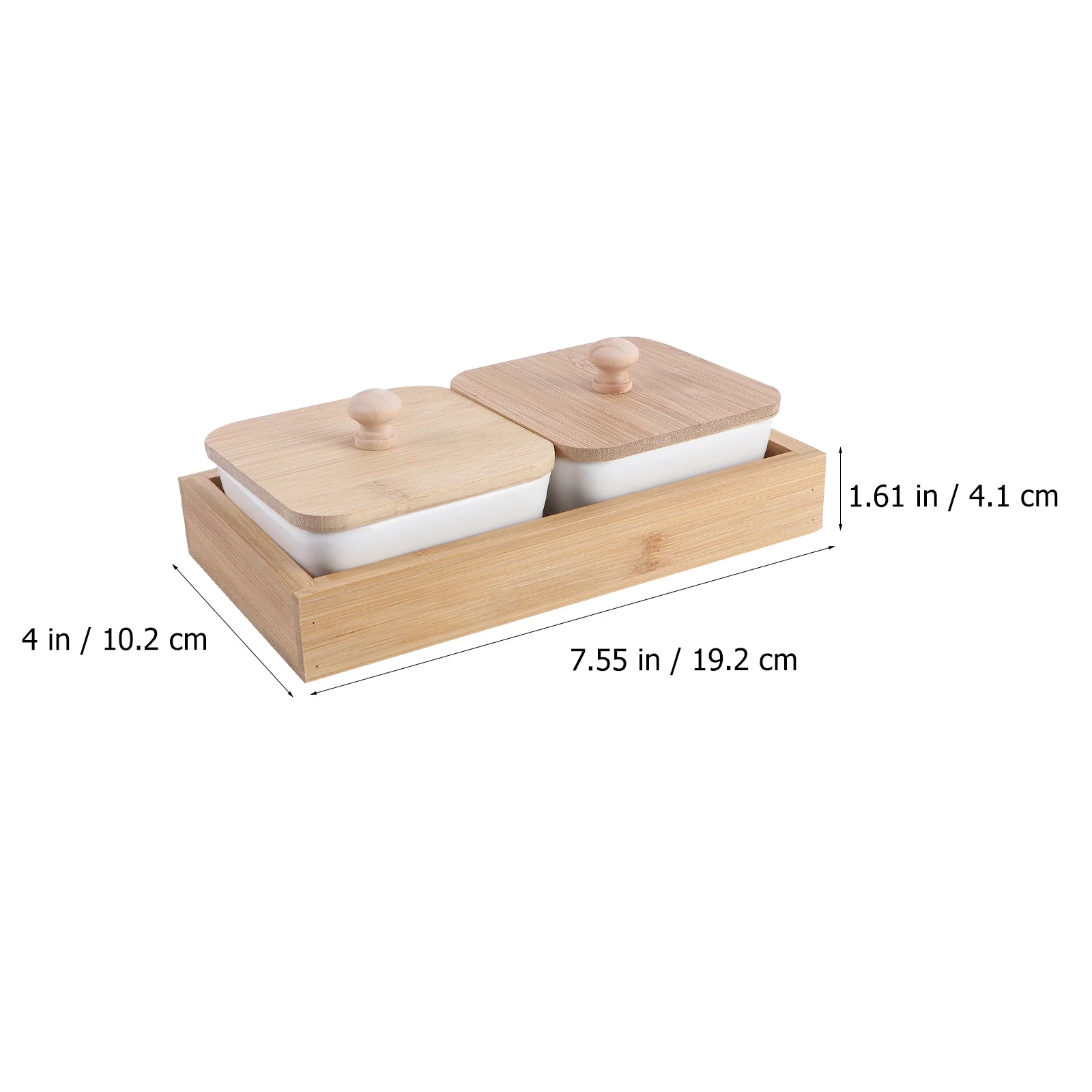 

1 set Ceramic Wood Food Storage Tray Portable Snack Dish Dried Fruits Dessert Plate Compact Cookie Platter for Home Travel