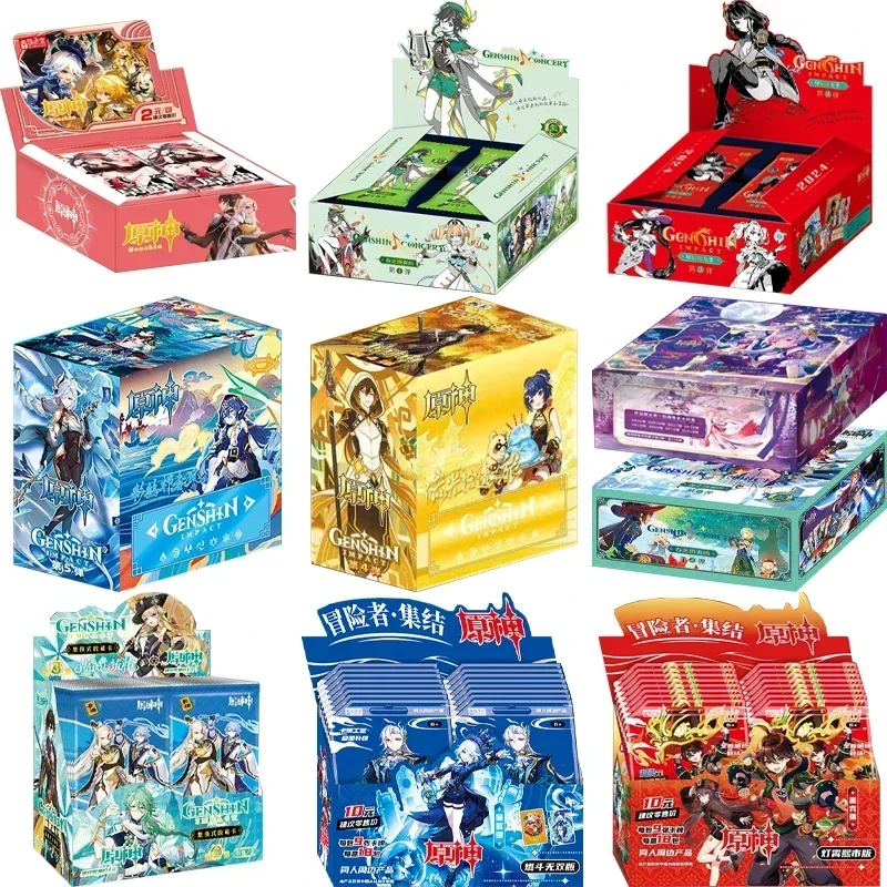 Nuovo gioco Genshin impact Card Anime TCG Collection Pack Booster Box Rare SSR Anime carte da collezione Family Table Game Card Toy