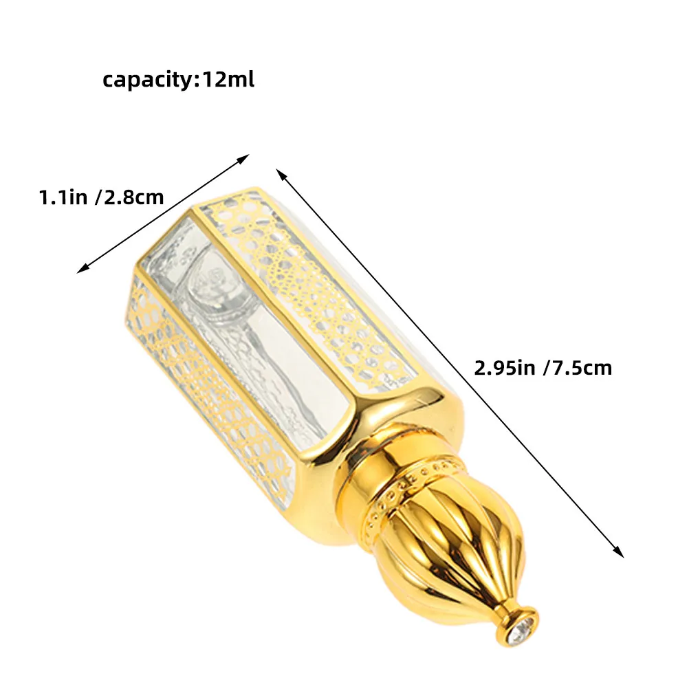 2Pcs Empty Reusable Perfume Roller Bottles 12Ml Glass Essential Oil Rolling Bottle Compact Travel Size for Personal Scent view 3