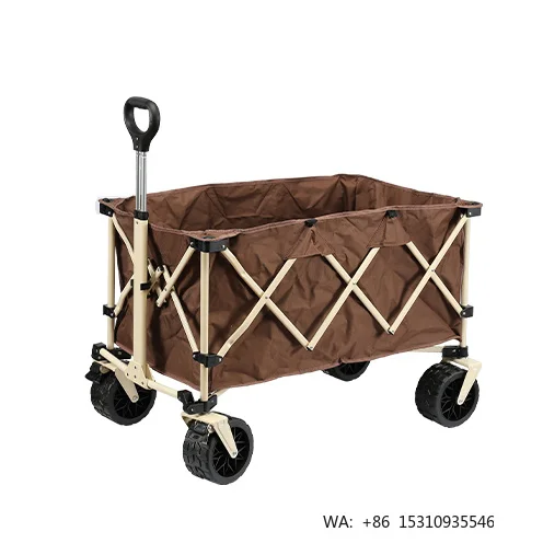 Top Ranking Foldable Trolley Beach 7inch Tanker Wheel Folding Camping Cart With Aluminum Alloy Rod