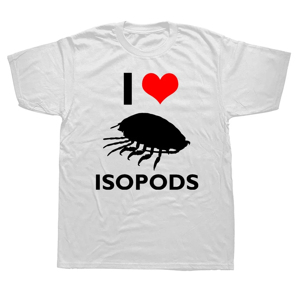 Short-sleeved T-shirt I love Isopod pattern print, round neck, unisex, gift for animal lovers oversized shirt casual street wear